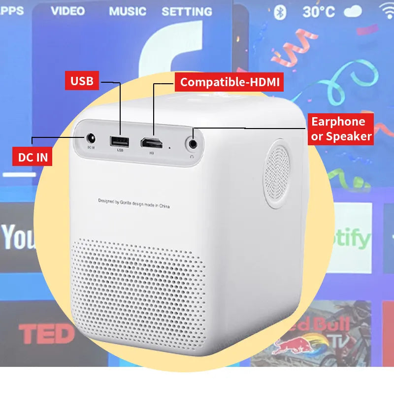 T2 MAX Projector Portable Mini Home Theater Projector LCD Bluetooth Support 1080P Vertical Correction Full Hd Projector